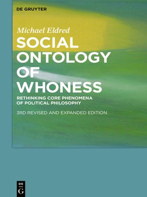 cover image of Social Ontology of Whoness